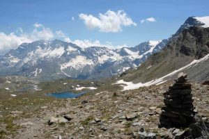 Gran Paradiso Aufstieg Col Rosset Blick nach Süden