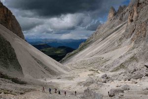 Dolomiten - Langkofelscharte Blick zurück